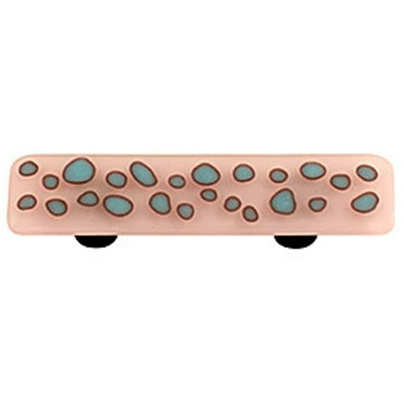 Hot Knobs HK6000-PA Reactive Clear Petal Pink Rectangle Glass Cabinet Pull - Aluminum Post