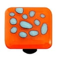 thumbnail image 1 of Hot Knobs HK6002-KA Reactive Clear Opal Orange Square Glass Cabinet Knob - Aluminum Post, 1 of 1