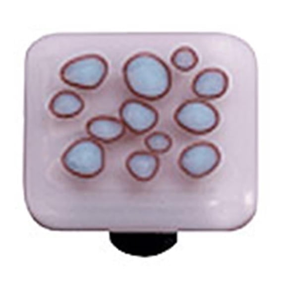 Hot Knobs HK6006-KA Reactive Clear Neo-Lavender Square Glass Cabinet Knob - Aluminum Post