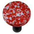 thumbnail image 1 of Hot Knobs HK8050-KRB Granite Red & White Round Glass Cabinet Knob - Black Post, 1 of 1