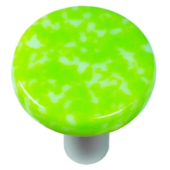 Hot Knobs HK8052-KRA Granite Spring Green & White Round Glass Cabinet Knob - Aluminum Post