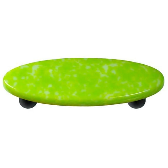 Hot Knobs HK8052-POB Granite Spring Green & White Oval Glass Cabinet Pull - Black Post