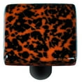 thumbnail image 1 of Hot Knobs HK8058-KB Granite Black & Orange Square Glass Cabinet Knob - Black Post, 1 of 1