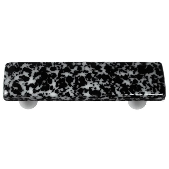 Granite Black and White Glass Bar Pull with Aluminum Post