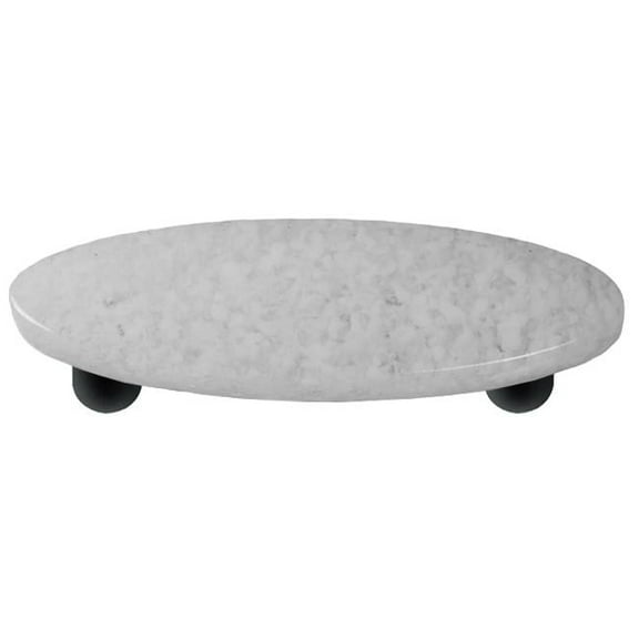 Hot Knobs HK8060-POB Granite Clear & White Oval Glass Cabinet Pull - Black Post