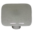 thumbnail image 1 of Hot Knobs HK9003-KB Aqua Glow Gray Tint Square Glass Cabinet Knob - Black Post, 1 of 1