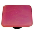 thumbnail image 1 of Hot Knobs HK9050-KB Opaline Red Square Glass Cabinet Knob - Black Post, 1 of 1