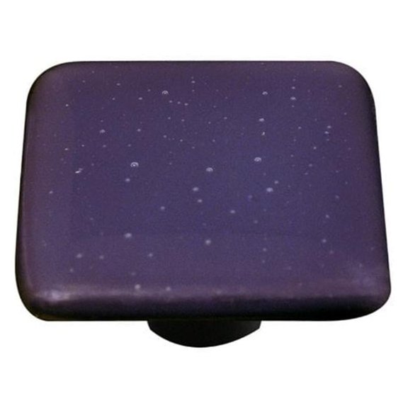 Hot Knobs HK9055-KA Opaline Black Square Glass Cabinet Knob - Aluminum Post