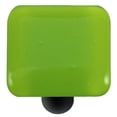 thumbnail image 1 of Hot Knobs  Transparent Spring Green Square Glass Cabinet Knob - Black Post, 1 of 1