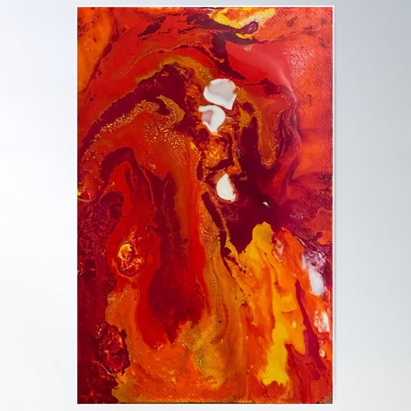 Hot Lava Acrylic Paint Pour Poster Wall Art, Modern Wall Decor For Living Room Bedroom, 12x18 UNFRAMED