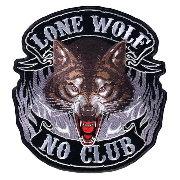 Hot Leathers 10 x 11 in. Lone Wolf Full Face Patch - Multi Color
