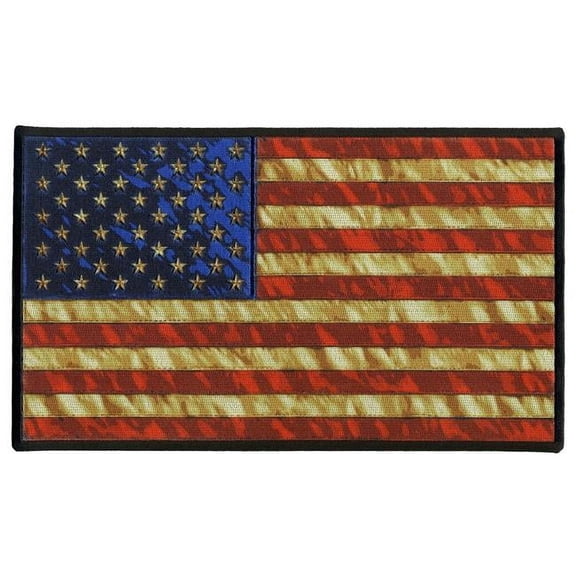 Hot Leathers  10 x 6 in. Vintage American Flag 10 Patch - Multi Color