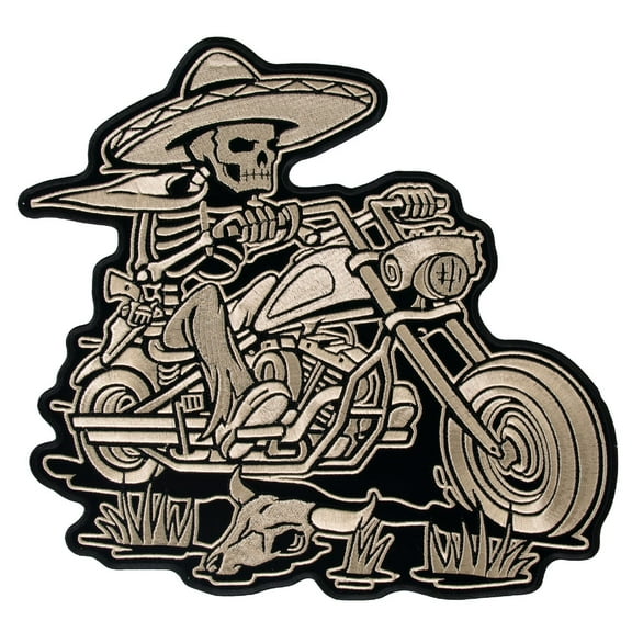 Hot Leathers PPA6827 Sombrero Skeleton Rider 11" x 10" Patch 11X10