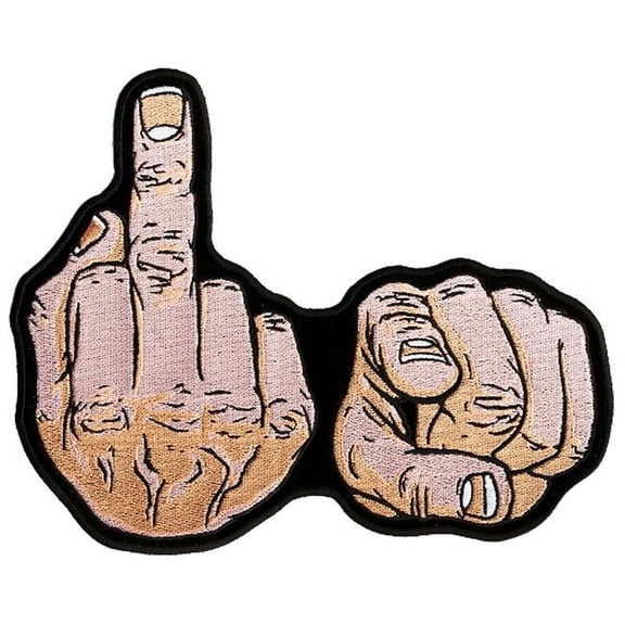 Hot Leathers  11 x 11 in. F.U. Hands Patch - Multi Color