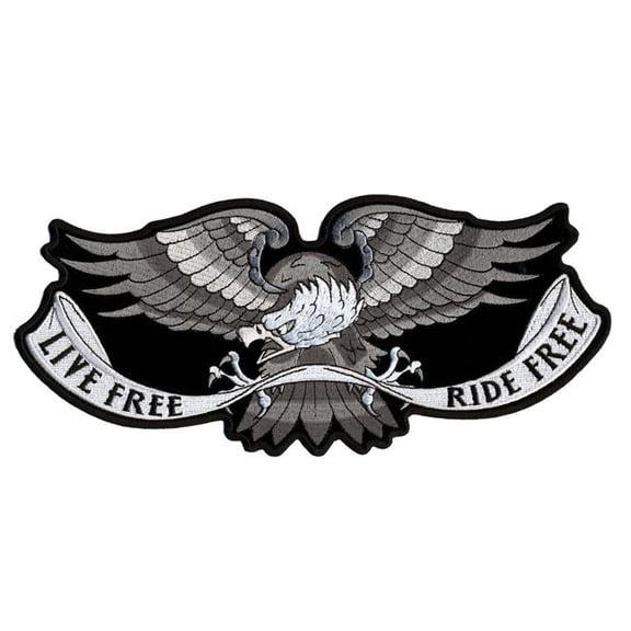 Hot Leathers PPA5468 11 x 5 in. Live Free Eagle Patch - Multi Color