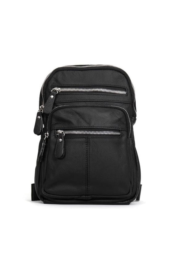 11 x 8.5 x 3 in. Compact Zipper Backpack - Black