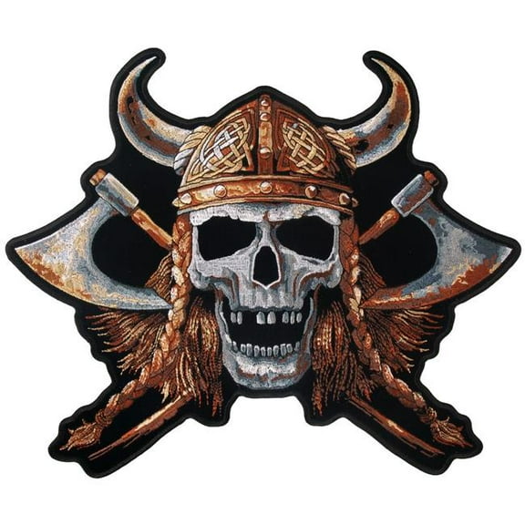 Hot Leathers  12 x 10 in. Viking Skull Patch - Multi Color