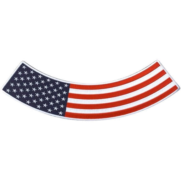Hot Leathers American Flag 12 X 3 Bottom Rocker Patch PPM5159 12 Width x 3 Height Inches