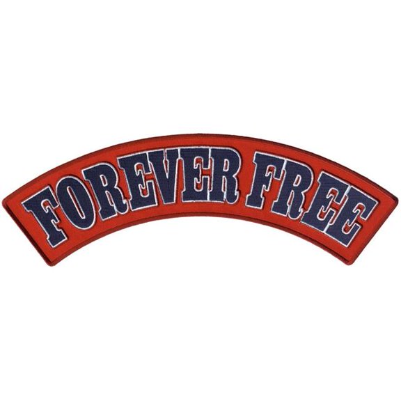 Hot Leathers Forever Free 12" X 3" Top Rocker Patch PPM4189 12 Width x 3 Height Inches