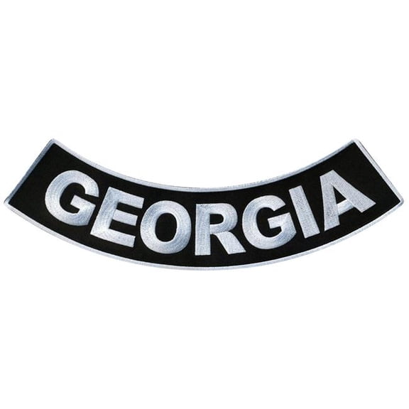 Hot Leathers 12 x 3 in. Georgia Bottom Rocker Patch - Black & White