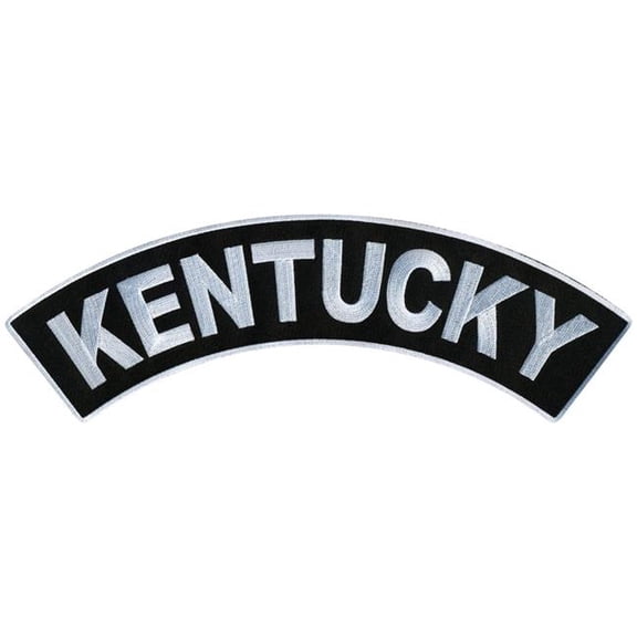 Hot Leathers PPM4033 12 x 3 in. Kentucky Top Rocker Patch - Black & White