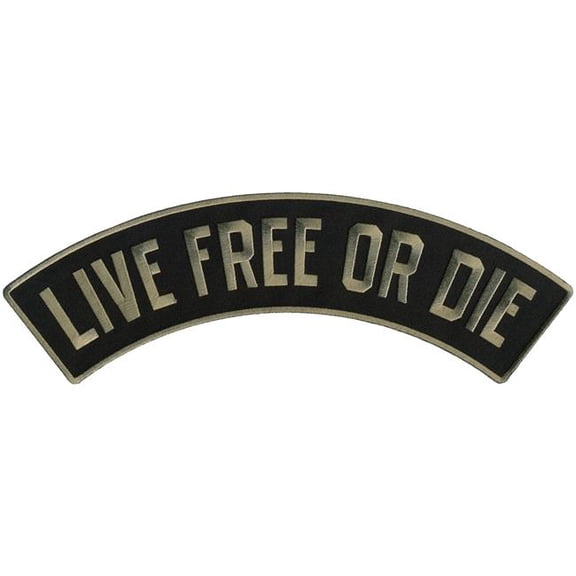 Hot Leathers Live Free Or Die 12” X 3” Top Rocker Patch PPM4139 12 Width x 3 Height Inches