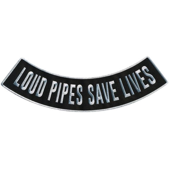 Hot Leathers PPM5199 12 x 3 in. Loud Pipes Bottom Rocker Patch - Multi Color