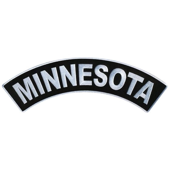 Hot Leathers PPM4045 12 x 3 in. Minnesota Top Rocker Patch - Black & White