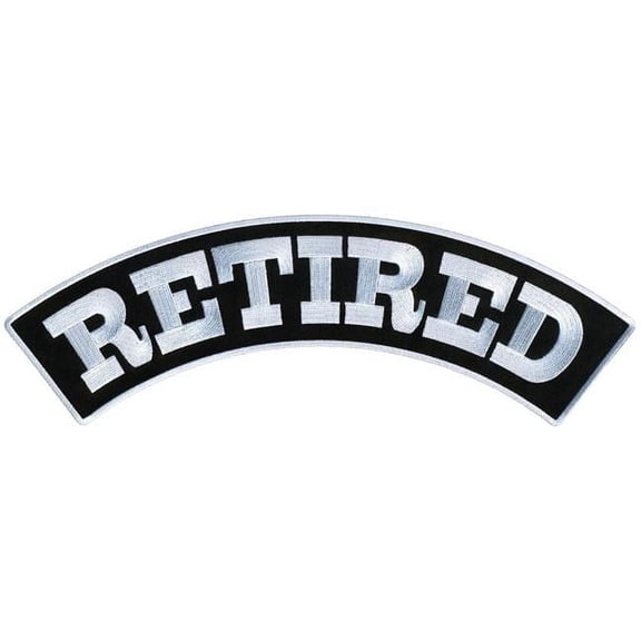 Hot Leathers Retired 12 X 3 Top Rocker Patch PPM4175 12 Width x 3 Height Inches