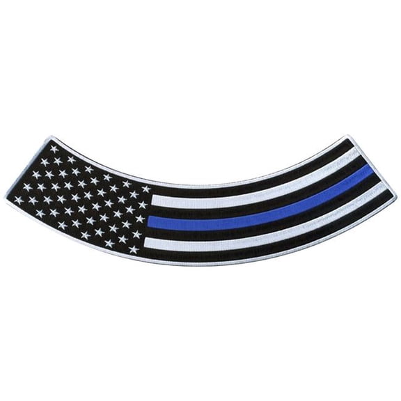 Hot Leathers Thin Blue Line 12 X 3 Bottom Rocker Patch PPM5157 12 Width x 3 Height Inches