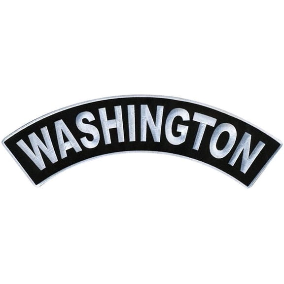 Hot Leathers Washington 12 X 3 Top Rocker Patch PPM4093 12 Width x 3 Height Inches