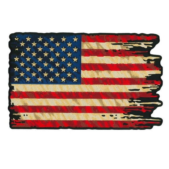 Hot Leathers PPQ1379 12 x 7.5 in. Tattered Flag Patch - Multi Color
