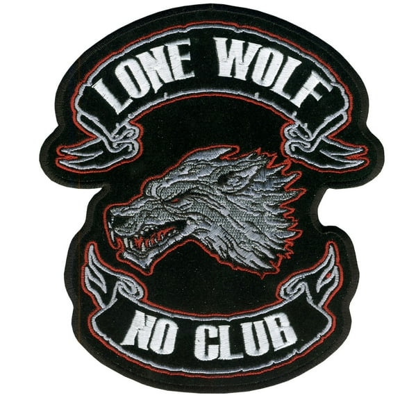 Hot Leathers PPA2229 Lone Wolf No Club Patch 13” x 15” 13 Width x 15 Height Inches