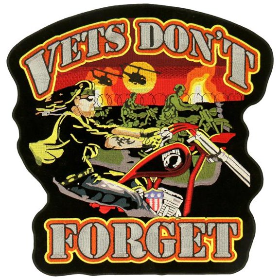 Hot Leathers 14 x 15 in. Vets Dont Forget Patch - Multi Color