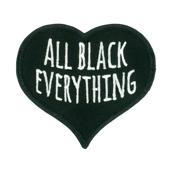 Hot Leathers PPW1154 All Black Everything Heart Embroidered 3" x 2.6" Patch 3 Width x 2.6 Height Inches