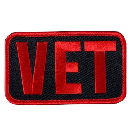 Hot Leathers  3 x 2 in. Vet Patch - Black & Red