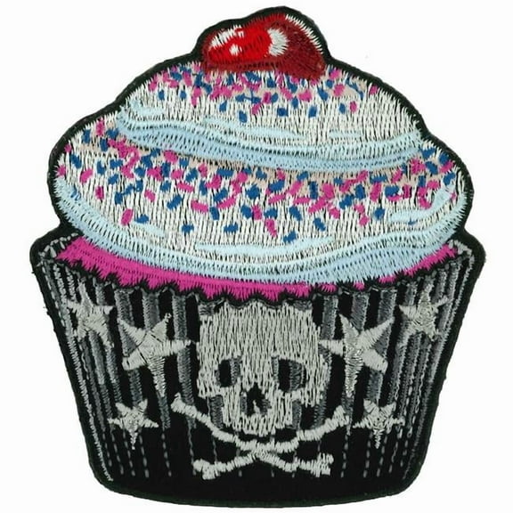 Hot Leathers 3 x 3.25 in. Cupcake Skull Patch - Multi Color