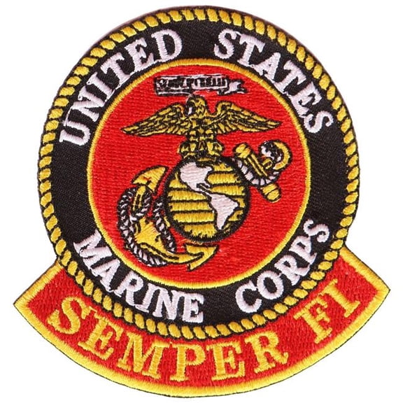 Hot Leathers  3 x 3 in. USMC Semper Fi Military Patch - Multi Color