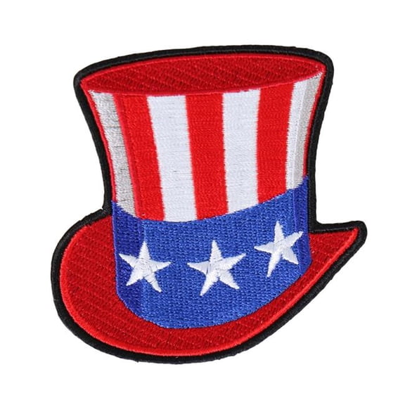 Hot Leathers 3 x 3 in. Uncle Sam Hat Patch - Multi Color