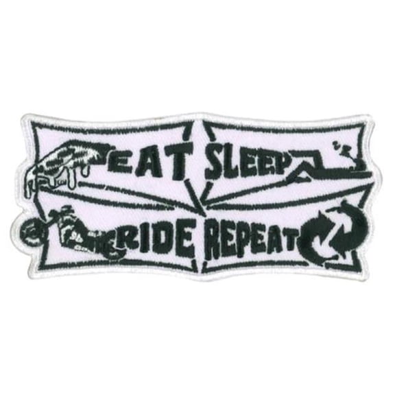Hot Leathers PPW1227 4 x 1.8 in. Eat Sleep Embroidered Patch - Multi Color