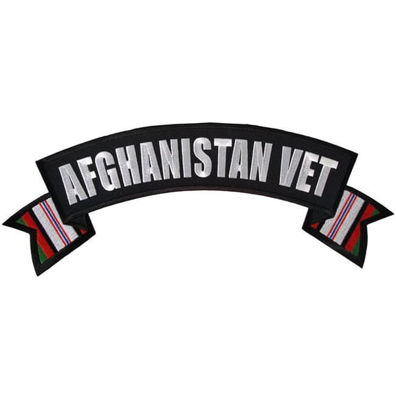 Hot Leathers  4 x 1 in. Afghanistan Vet Patch - Black & White