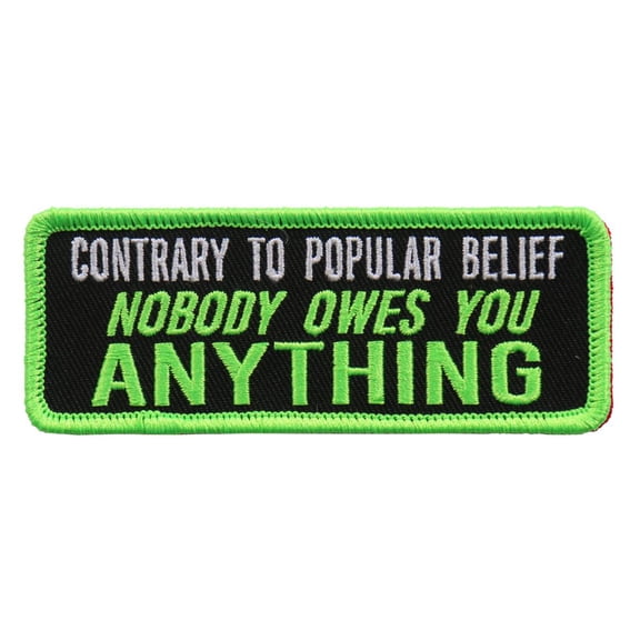 Hot Leathers PPL9612 Contrary To Popular Belief 4"x1" Patch 4 Width x 1 Height Inches