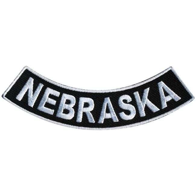 Hot Leathers 4 x 1 in. Nebraska Bottom Rocker Patch - Black & White ...