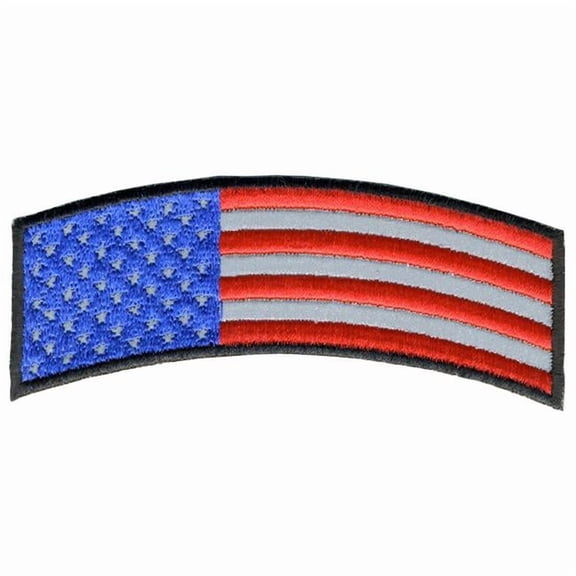 Hot Leathers 4 x 1 in. Reflective American Flag Patch