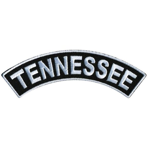 Hot Leathers  4 x 1 in. Tennessee Top Rocker Patch - Black & White