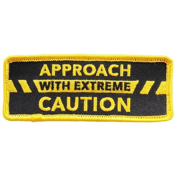 Hot Leathers PPL9759 4 x 2 in. Approach with Extreme Caution Patch - Multi Color