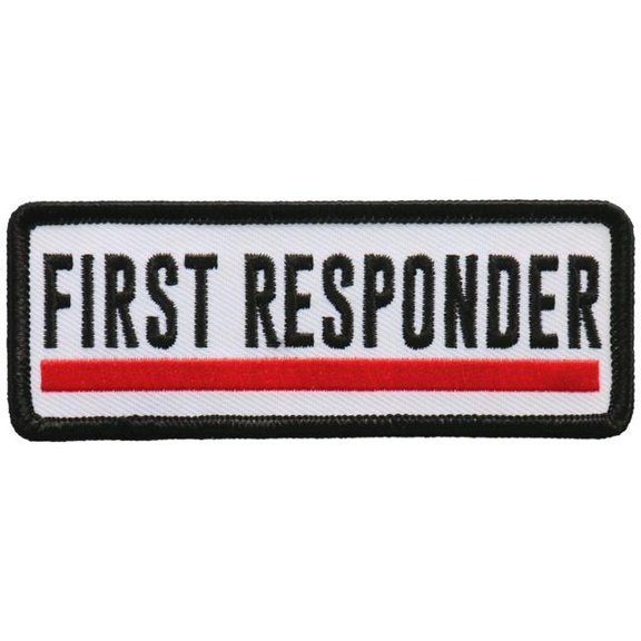 Hot Leathers PPL9744 4 x 2 in. First Responder Line Patch - Red