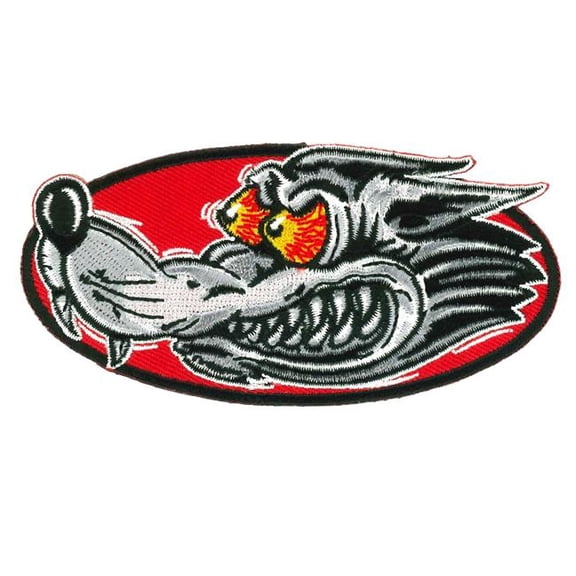 Hot Leathers 4 x 2 in. Race Wolf Patch - Multi Color
