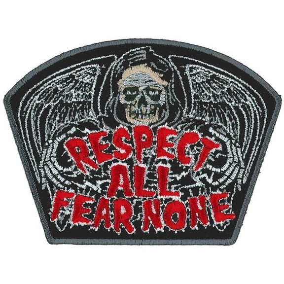 Hot Leathers PPQ1990 4 x 3 in. Respect All Fear None Patch - Multi Color