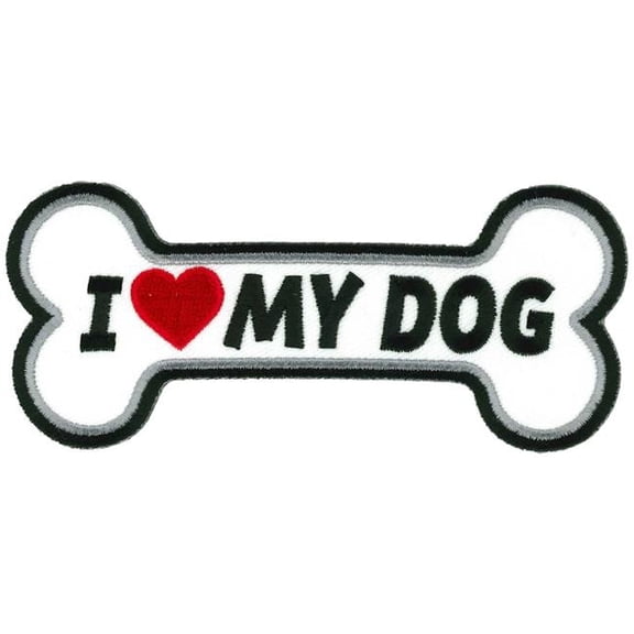 Hot Leathers 5 x 2 in. I Heart My Dog Patch - Multi Color